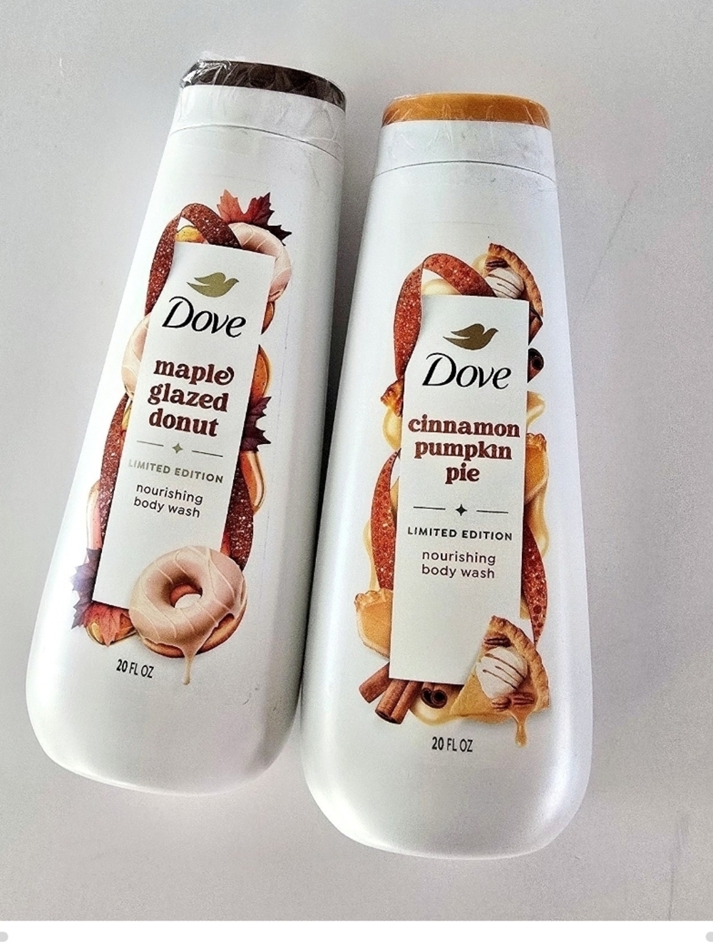 Dove Cinnamon Pumpkin Pie , Maple Glazed Donut Nourishing Body Wash